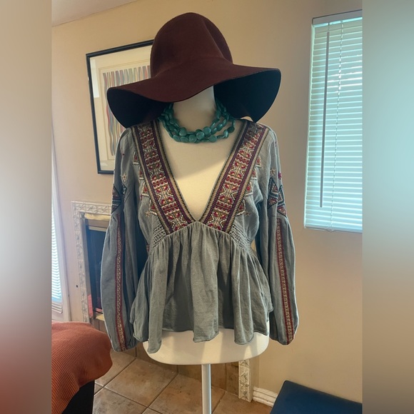 Free People Aria Embroidered Top - Picture 2 of 7